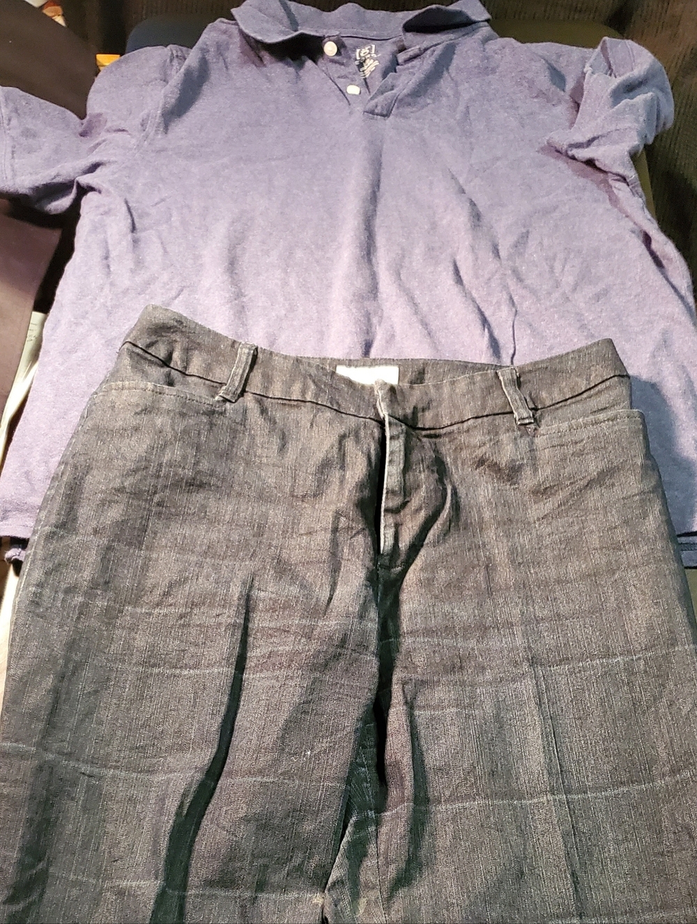 George Blue Size L Shirt &St. John's Bay Men's Charcoal Gray Size 8L Dress Pant